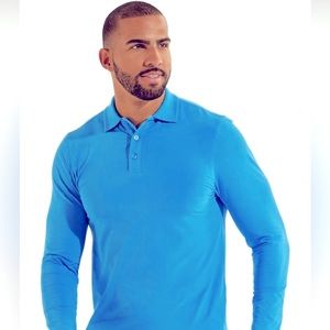 Coolibar UPF 50+ Men's Coppitt Long Sleeve Weekend Polo - Sun Protective!